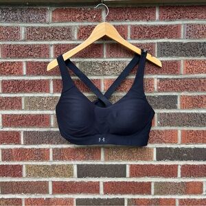 Under Armour Black Built In Cup Racerback Graphic Strap Sports Bra